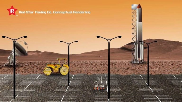 Red Star Paving Co. awarded $53.5 billion contract for the first ever Rover Parking Lot on Mars